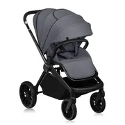 Carucior 2 in 1, Lionelo, Mika Plus, Cadru din aluminiu, Cu landou intarit si salteluta moale, Reversibil, Cu sistem de ventilatie 3D, Cu accesorii, Pana la 22 kg, Conform cu EN1888-1 EN1888-2, EN1466, Gri BYNLO-MIKA_PLUS_2IN1_GREY_STONE
