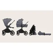 Carucior 2 in 1, Lionelo, Mika Plus, Cadru din aluminiu, Cu landou intarit si salteluta moale, Reversibil, Cu sistem de ventilatie 3D, Cu accesorii, Pana la 22 kg, Conform cu EN1888-1 EN1888-2, EN1466, Gri BYNLO-MIKA_PLUS_2IN1_GREY_STONE