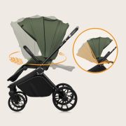 Carucior 2 in 1, Lionelo, Mika Plus, Cadru din aluminiu, Cu landou intarit si salteluta moale, Reversibil, Cu sistem de ventilatie 3D, Cu accesorii, Pana la 22 kg, Conform cu EN1888-1 EN1888-2, EN1466, Verde BYNLO-MIKA_PLUS_2IN1_GREEN_OLIVE
