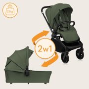 Carucior 2 in 1, Lionelo, Mika Plus, Cadru din aluminiu, Cu landou intarit si salteluta moale, Reversibil, Cu sistem de ventilatie 3D, Cu accesorii, Pana la 22 kg, Conform cu EN1888-1 EN1888-2, EN1466, Verde BYNLO-MIKA_PLUS_2IN1_GREEN_OLIVE
