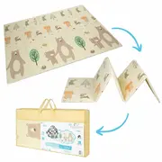 Covoras de joaca, Bocioland, Little Bear, Pliabil, Protectie impotriva loviturilor, Dimensiune mare, 200 x 150 cm, Cu Imprimeu pe ambele parti, Potrivit pentru utlizare atat in interior, cat si in exterior BYNBL124