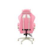 Scaun birou copii ab001, piele ecologica, baza polipropilena, spatar ajustabil, rotatie 360°,100 kg, roz drm10371