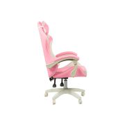 Scaun birou copii ab001, piele ecologica, baza polipropilena, spatar ajustabil, rotatie 360°,100 kg, roz drm10371