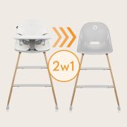 Scaun de masa, Lionelo, Dalia, 2 in 1, Transformabil, Cu 2 suporturi pentru picioare, Cu tavita detasabila, Sustine 60 kg, 6 luni+, Conform cu EN14988, Gri BYNLO-DALIA_GREY_STONE_NATURAL