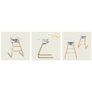 Scaun de masa, Lionelo, Dalia, 2 in 1, Transformabil, Cu 2 suporturi pentru picioare, Cu tavita detasabila, Sustine 60 kg, 6 luni+, Conform cu EN14988, Gri BYNLO-DALIA_GREY_STONE_NATURAL