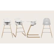 Scaun de masa, Lionelo, Dalia, 2 in 1, Transformabil, Cu 2 suporturi pentru picioare, Cu tavita detasabila, Sustine 60 kg, 6 luni+, Conform cu EN14988, Gri BYNLO-DALIA_GREY_STONE_NATURAL