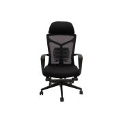 Scaun ergonomic cu suport picioare ab097, mesh, suport lombar, spatar rabatabil, 120 kg, negru drm10369