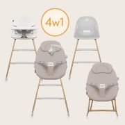 Set balansoar si scaun de masa, Lionelo, Dalia, Scaun cu 2 suporturi pentru picioare, Cu tavita, Balansoar 4 in 1 cu inaltime reglabia si bara cu jucarii, Conform cu EN14988, EN1888-1 EN1888-2, EN1466, Gri BYNLO-DALIA_SET_GREY_STONE_NATURAL