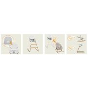 Set balansoar si scaun de masa, Lionelo, Dalia, Scaun cu 2 suporturi pentru picioare, Cu tavita, Balansoar 4 in 1 cu inaltime reglabia si bara cu jucarii, Conform cu EN14988, EN1888-1 EN1888-2, EN1466, Gri BYNLO-DALIA_SET_GREY_STONE_NATURAL