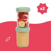 Badabulle - set 2 boluri din sticla badabowls pentru pastrarea hranei bebelusului bbbb004307