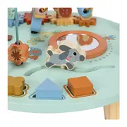 Masuta interactiva, Free2Play, Fun Table, Educationala, Cu o varietate de forme rotative si jucarie in miscare, Xilofon, Sortator de forme, Dezvolta abilitatile motorii, Inaltime 32 cm si diametru 41 cm, 36 luni+, Blue BYN83235
