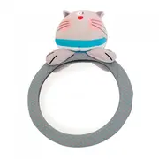 Oglinda retrovizoare pentru supravegherea bebelusului in masina, cu jucarie de plus cat grey atasata, dimensiuni 21.5x31 cm lvtkolmm4016