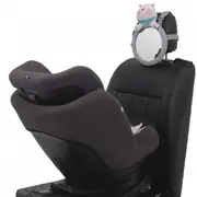 Oglinda retrovizoare pentru supravegherea bebelusului in masina, cu jucarie de plus cat grey atasata, dimensiuni 21.5x31 cm lvtkolmm4016