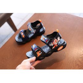 Sandale negre cu portocaliu - Super erou MDYY-38-2-p25.Marimea 26