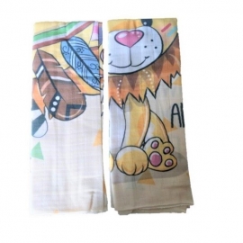 Set 2 museline din bumbac 70x55 cm Lion  SeviBebe BBKSEV_313-65