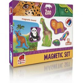 Set magnetic Animale de la Zoo cu Plansa magnetica inclusa, 19 piese Roter Kafer RK2090-02 BBJRK2090-02_Initiala