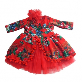 Rochita Red Diva cu maneca lunga (Marime Disponibila: 2 ani) F016-ML