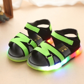 Sandale negre cu barete verde neon (Marime Disponibila: Marimea 30) LI938-2-bo5