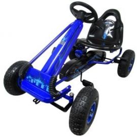 Kart cu pedale Gokart, 3-6 Ani, roti pneumatice din cauciuc, frana de mana, G3 R-Sport - Albastru EDEEDIFS588ABLUE