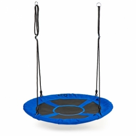 Leagan pentru copii rotund, tip cuib de barza, suspendat, 100 cm, Ecotoys MIR6001 - Albastru EDEEDIMIR6001BLUE