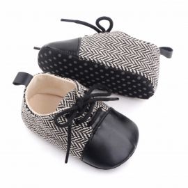 Pantofiori eleganti negru cu alb in zig zag (Marime Disponibila: 9-12 luni (Marimea 20 incaltaminte)) ADd2669-2-p4
