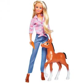Papusa Simba Steffi Love Little Horse 29 cm cu figurina si accesorii HUBS105733517