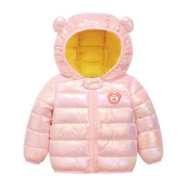 Geaca roz lucios pentru fetite - Ursulet (Marime Disponibila: 2 ani) MDLS10-4-AP1