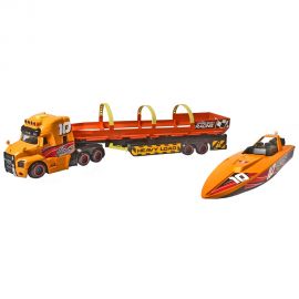 Set Dickie Toys Sea Race Truck Camion cu remorca si barca HUBS203747009
