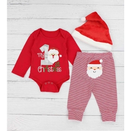 Costumas din 3 piese pentru fetite - My 1st Christmas (Marime Disponibila: 0-3 luni) MDMS30-R2