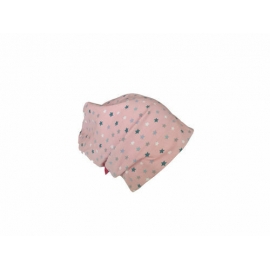 Caciula copii Pink Stars 18-36 luni, cu bordura, in strat dublu, din bumbac KDECDB1836PIST