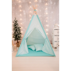 Cort de joaca, Gold Stars Teepee Mint, 110 x 110 MRD970