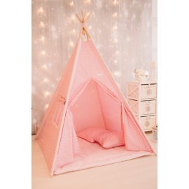 Cort de joaca, Gold Stars Teepee Pink, 110 x 110 MRD971