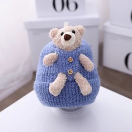Caciulita pentru bebelusi - Ursulet (Marime Disponibila: 6-9 luni (Marimea 19 incaltaminte), Culoare: Albastru) ADOCTSC07-sa4