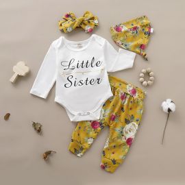 Compleu pentru fetite - Little sister (Marime Disponibila: 3-6 luni (Marimea 18 incaltaminte)) AD197218-H8