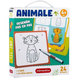 Joc educativ Animale Desenam pas cu pas, 24 piese Mimorello EK6667 BBJEK6667_Initiala