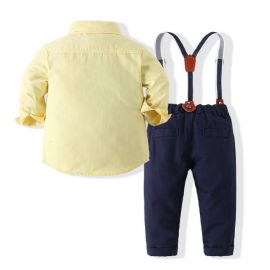 Costum pentru baietei cu papion si camasuta galbena (Marime Disponibila: 3 ani) ADtzb0496-1-DE2