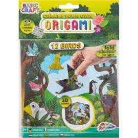 Kit Origami 12 foi cu 24 ochi mobili Grafix GR100050 BBJGR100050_Pasari