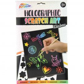 Set fise razuibile Holographic Scratch Art Grafix GR220002 BBJGR220002_Curcubeu