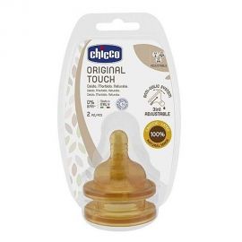Tetina fiziologica Chicco Original Touch, cauciuc, flux reglabil, 2buc, 2luni+ CHC27832-7