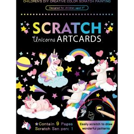 Set 9 planse razuibile Scratch ArtCards Bambinice BN047 BBJBN047_Unicorni