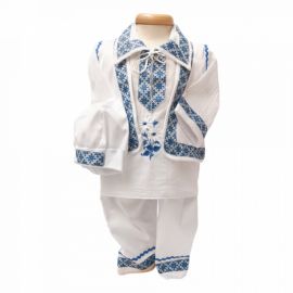 Costum popular bebe baietel, Albastru, Denikos® 672 NIK4918