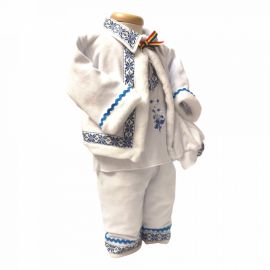 Costum popular botez baietel, broderie Bleu, Denikos® 675 NIK4921
