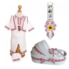 Set costumas popular, trusou si lumanare personalizata, decor traditional, Denikos® C9005 NIK5443