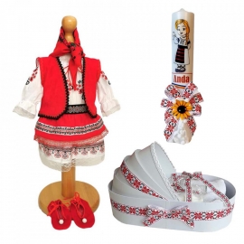 Set rochita populara, trusou si lumanare personalizata, decor traditional Denikos® C9015 NIK5453