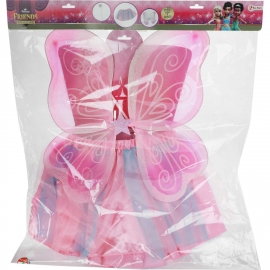 Costum Zana cu Fustita, Aripioare si Bagheta Magica Princess Friends Toi-Toys TT12146A BBJTT12146A_Roz