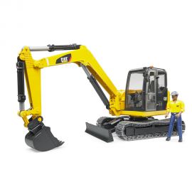 Bruder - Mini Excavator Cat Cu Muncitor ARTBR02466