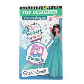 Carte de colorat Top Designer cu stickere si sabloane incluse Toi-Toys TT46101Z BBJTT46101Z_Princess Designer