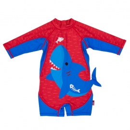 Costum de baie Zoocchini, protectie UPF50+, Marime L, 24-36 luni - Shark KRTZOO2163