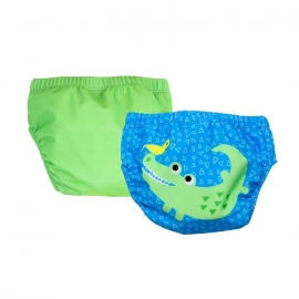 Set 2 chilotei de baie impermeabili, Zoocchini, protectie UPF50+, marime L, 24-36 Luni – Alligator KRTZOO2798