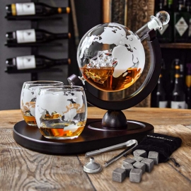 Set decantor whisky Glob Pamantesc Deluxe JUBMH-04976